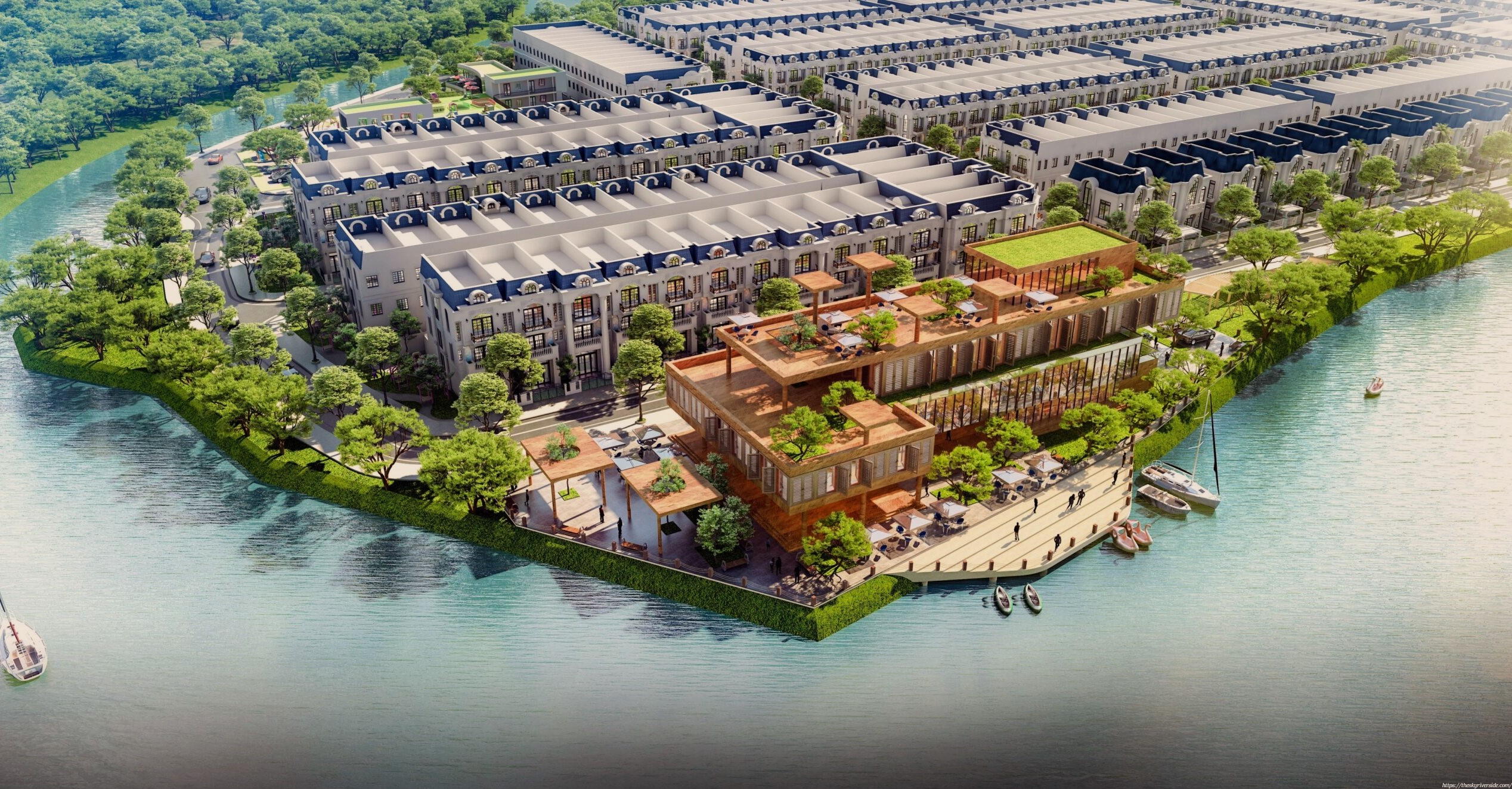 Phối Cảnh Dự án The Sky Riverside Với 3 Mặt Giáp Sông